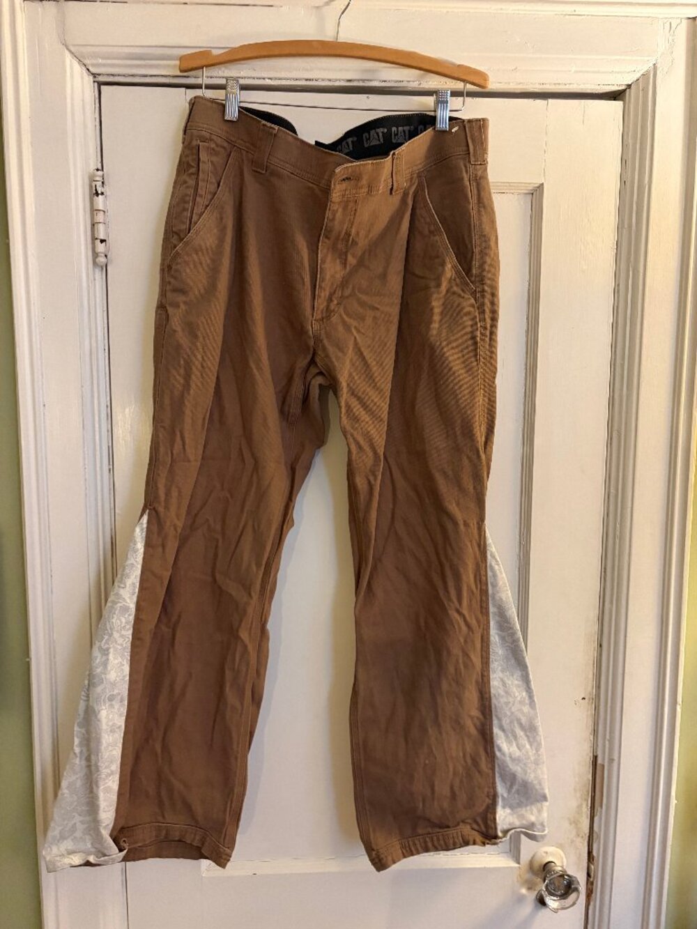Upcycled CAT Men's Flex Waistband Utility Pant 36 x 32 with custom flare!